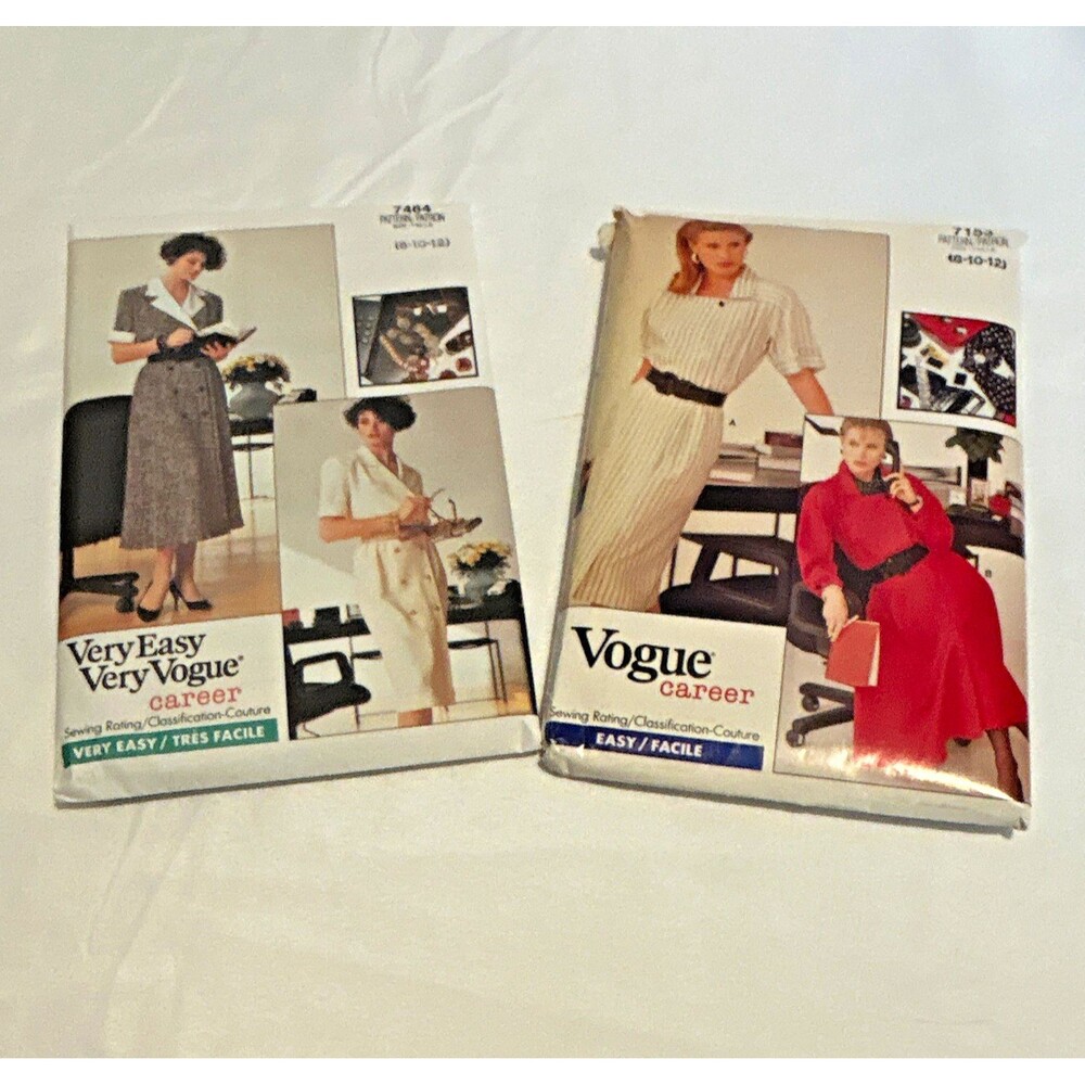 Vtg Vogue Career Sewing Patterns Lot 7464 7153 Misses Dress Blazer Suit Uncut 2p